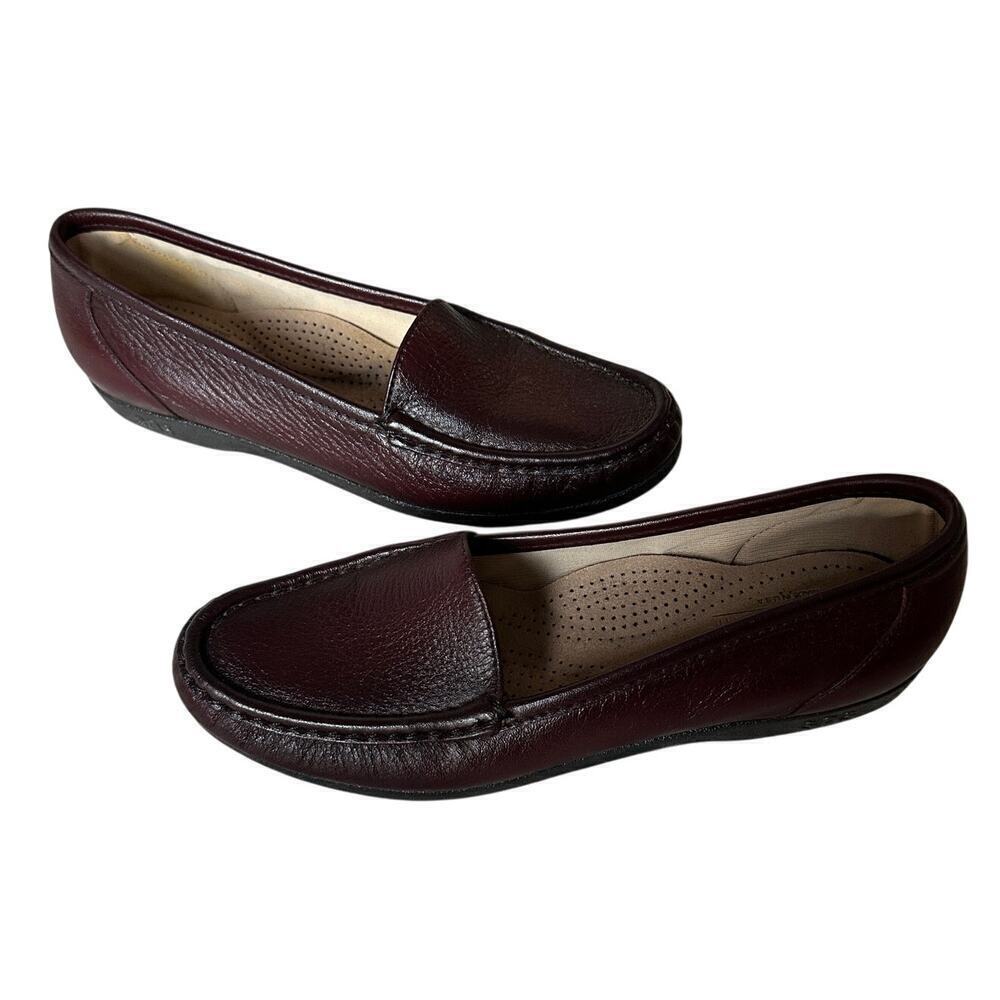 SAS Size 6.5 Vintage Red Wine Simplify Leather Slip On Loafer Tripad Comfort